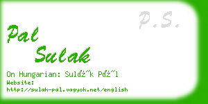 pal sulak business card